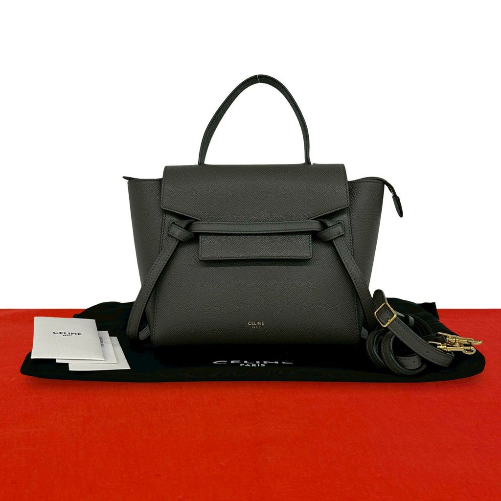 Celine Belt Bag Nano Leather 2-Way Mini Tote Gray