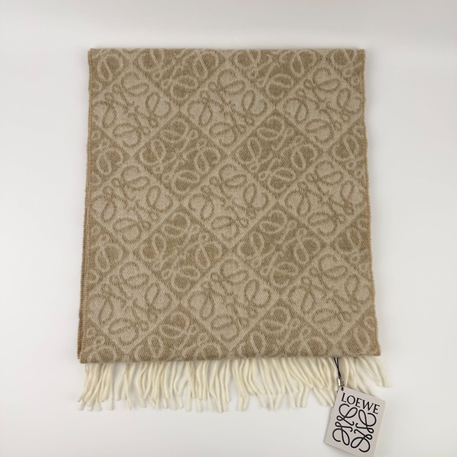 Loewe Anagram Beige le Cashmere Vintage Scarf — view 4