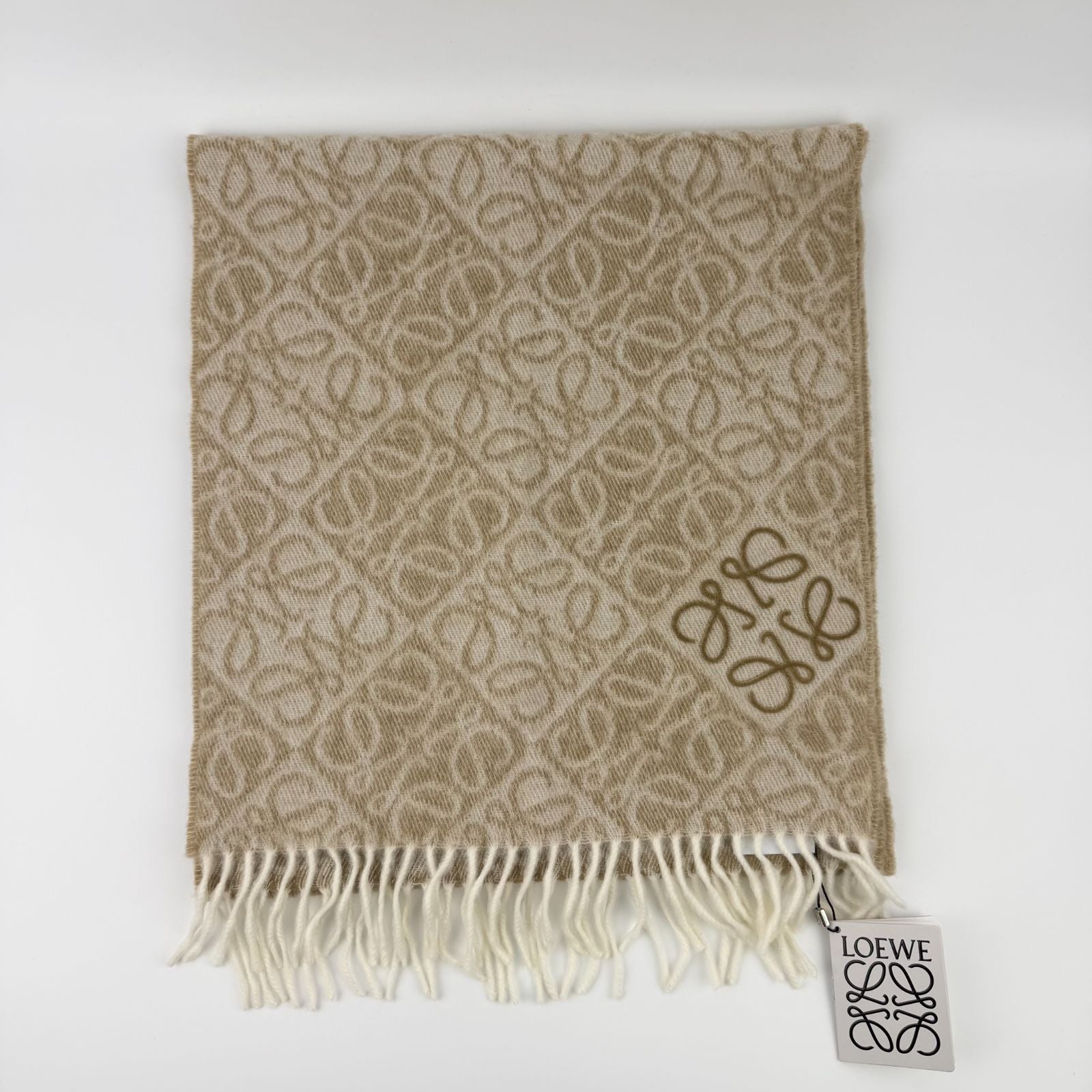 Loewe Anagram Beige le Cashmere Vintage Scarf — view 2