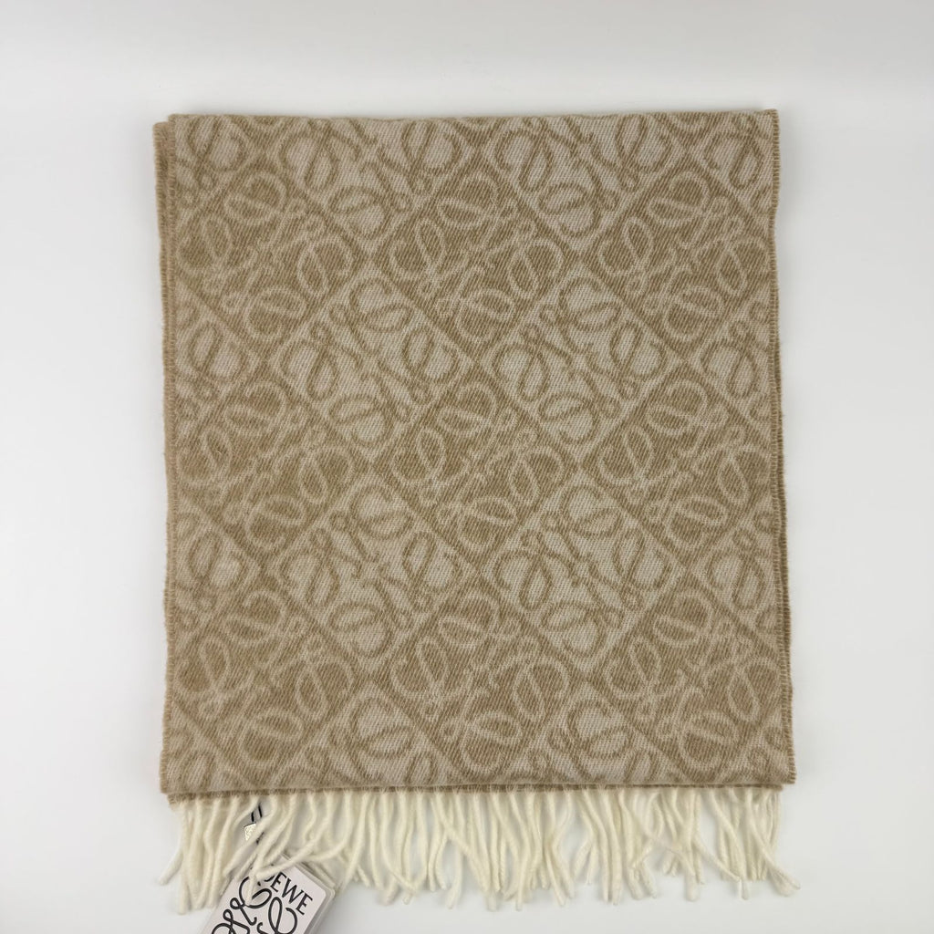 Loewe Anagram Beige le Cashmere Vintage Scarf — view 9