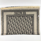 Dior le Shawl Black Beige Cashmere Silk Vintage Scarf — view 8