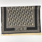 Dior le Shawl Black Beige Cashmere Silk Vintage Scarf — view 2