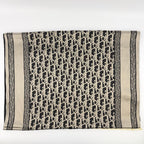 Dior le Shawl Black Beige Cashmere Silk Vintage Scarf — view 9