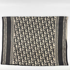 Dior le Shawl Black Beige Cashmere Silk Vintage Scarf — view 5