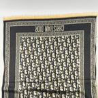 Dior le Shawl Black Beige Cashmere Silk Vintage Scarf — view 4
