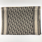 Dior le Shawl Black Beige Cashmere Silk Vintage Scarf — view 7