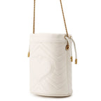Gucci Chain Shoulder Bag GG Marmont Mini Small Quilted Drawstring White — view 2