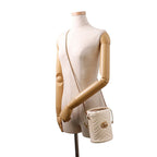 Gucci Chain Shoulder Bag GG Marmont Mini Small Quilted Drawstring White — view 4