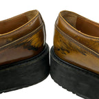 Prada Loafers 37 Ready Sue Brown Black Thick Bottom Lace Sew Up Leather — view 8