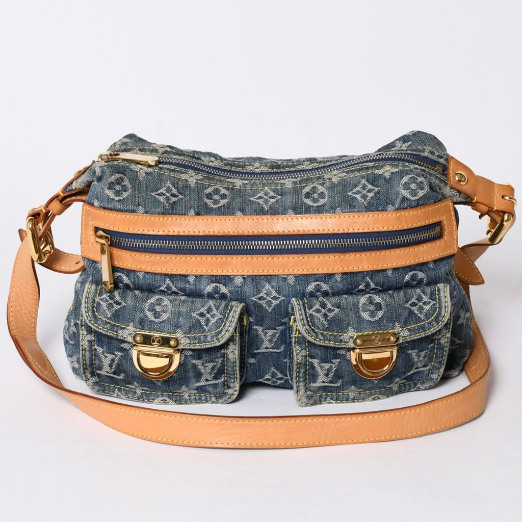 Louis Vuitton Monogram Denim Baggy PM Shoulder Bag Indigo Blue