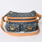 Louis Vuitton Monogram Denim Baggy PM Shoulder Bag Indigo Blue