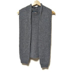 Prada Sleeveless Sweater 38 S Gray Crew Neck with Scarf Cashmere