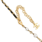Chanel Necklace CC Logo Rhinestone Faux Pearl — view 6