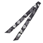 Chanel Scarf CC Logo Camellia All Over Pattern Silk Black — view 2