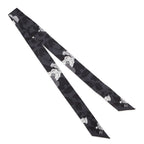 Chanel Scarf CC Logo Camellia All Over Pattern Silk Black — view 3