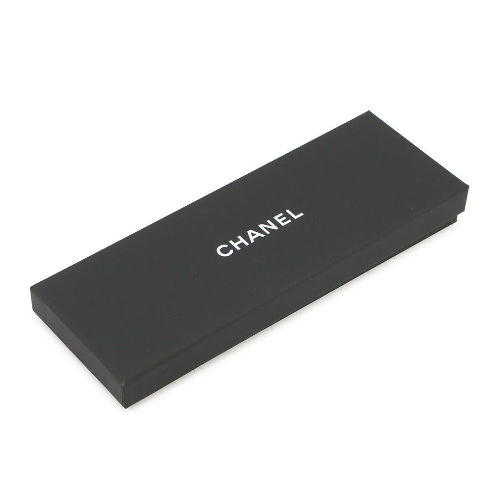 Chanel Scarf CC Logo Camellia All Over Pattern Silk Black — view 9