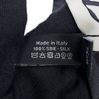 Chanel Scarf CC Logo Camellia All Over Pattern Silk Black — view 8