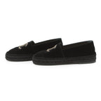 Chanel Espadrilles CC Logo Flat Shoes Velvet Raffia 39c Slip on Black — view 2