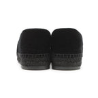Chanel Espadrilles CC Logo Flat Shoes Velvet Raffia 39c Slip on Black — view 3