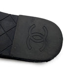 Chanel Espadrilles CC Logo Flat Shoes Velvet Raffia 39c Slip on Black — view 9