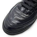Chanel Sneakers CC Logo 38 Calfskin Shoes Black — view 7