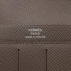 Hermes Bifold Wallet Citizen Twill Long Etain Silver Epsom — view 8