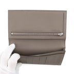 Hermes Bifold Wallet Citizen Twill Long Etain Silver Epsom — view 6