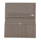 Hermes Bifold Wallet Citizen Twill Long Etain Silver Epsom — view 5