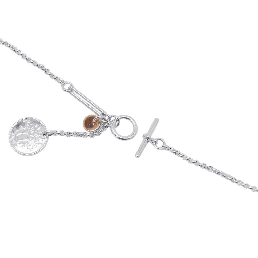 Hermes Necklace Exlibris PM 18k Pink Gold Pendant — view 5