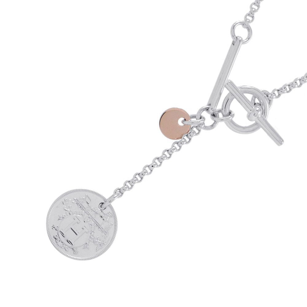 Hermes Necklace Exlibris PM 18k Pink Gold Pendant
