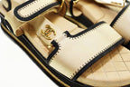 Chanel CC Logo Sports Sandals Satin Leather Beige — view 7