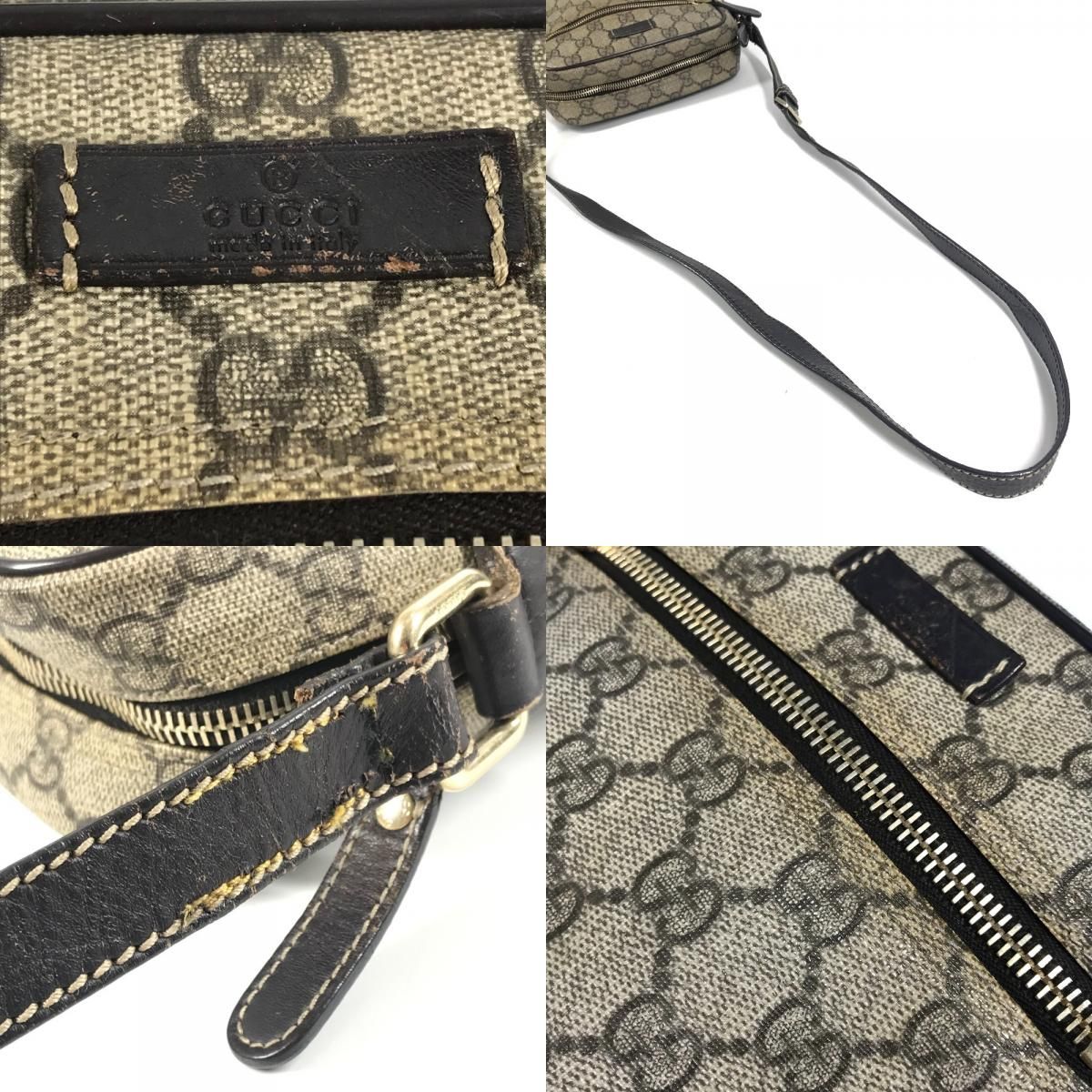 Gucci Shoulder Bag GG Supreme Logo Canvas Beige — view 8