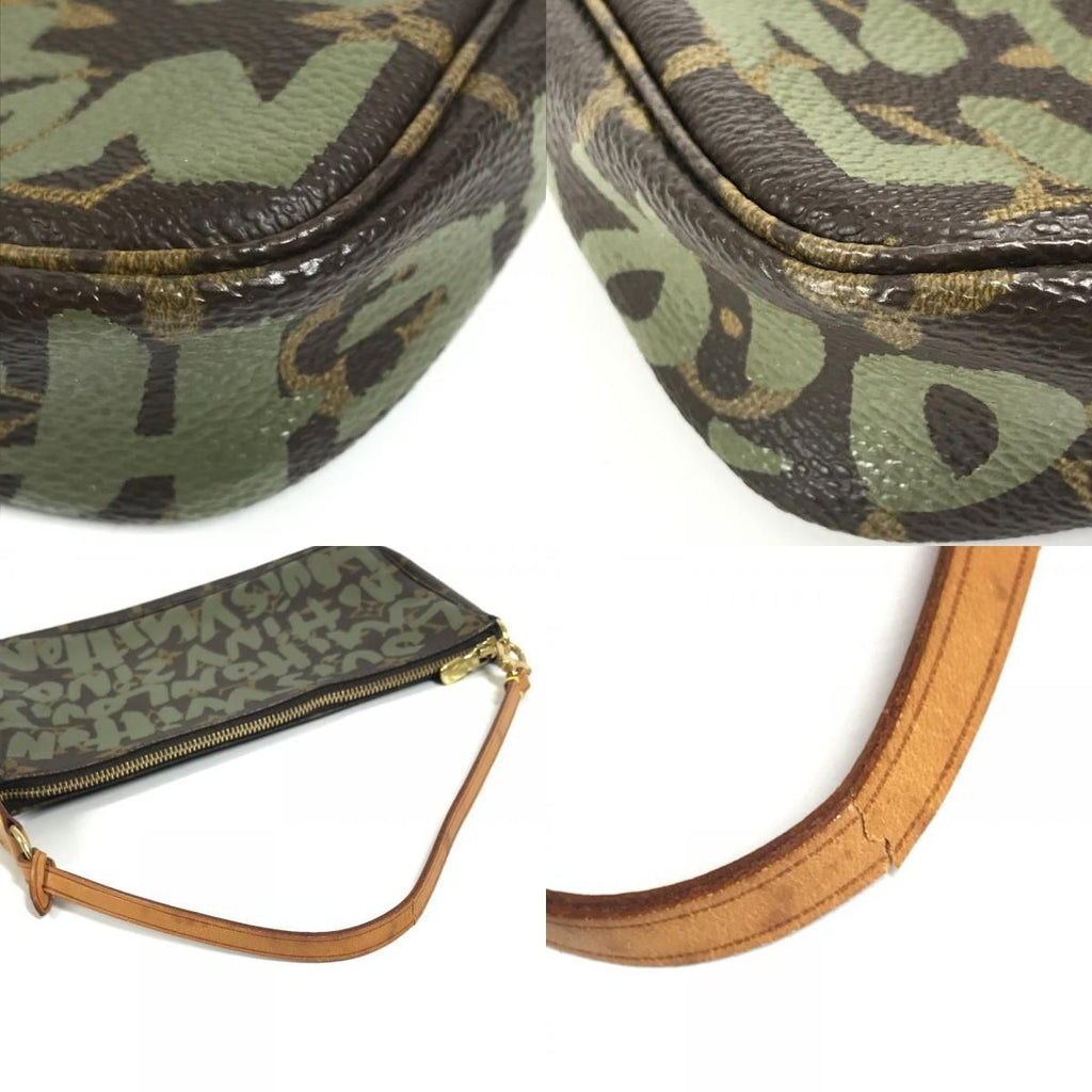Louis Vuitton Shoulder Bag Pochette Monogram Graffiti Canvas Khaki — view 8