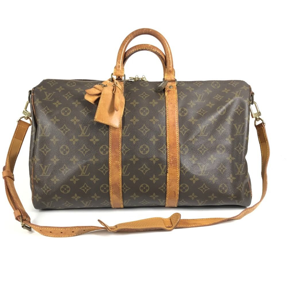 Louis Vuitton Boston Bag Keepall Bandouliere 45 Monogram Canvas Brown