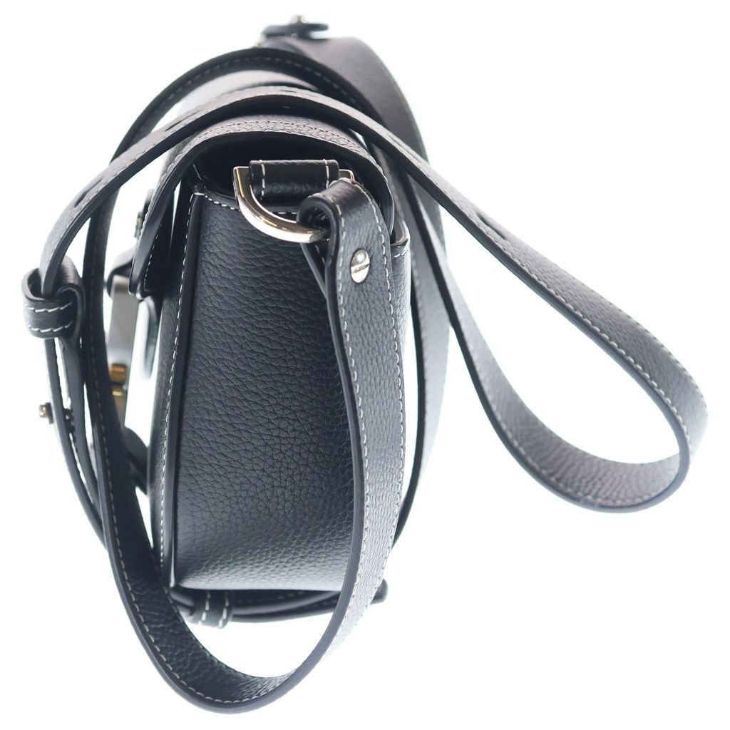 Dior Saddle Messenger Mini Shoulder Bag Black Leather Silver — view 3