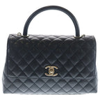 Chanel Coco Handle 29 2-Way Shoulder Bag Black Caviar Leather Gold