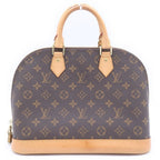 Louis Vuitton Monogram Alma PM Handbag Brown Leather Gold — view 2
