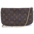 Louis Vuitton Monogram Multy Pochette Accessoire Shoulder Bag Chain Brown Pink — view 2