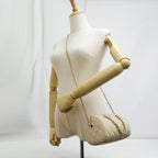 Chanel Mini Boston Chain Shoulder Bag Caviar Leather Beige Gold — view 9