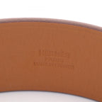 Hermes Bangle Super Brown Silver Stainless Steel Leather Bracelet — view 4