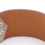 Hermes Bangle Super Brown Silver Stainless Steel Leather Bracelet — view 5
