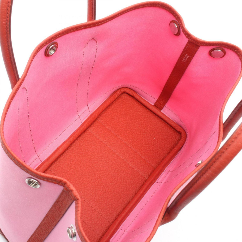 Hermes Tote Garden Party TPM Pink Rouge Ducese Canvas Leather — view 3