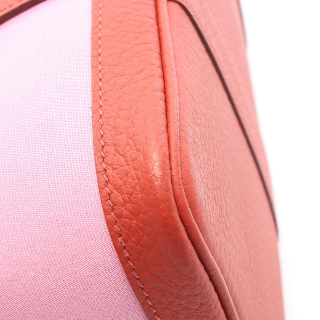 Hermes Tote Garden Party TPM Pink Rouge Ducese Canvas Leather — view 7