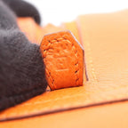 Hermes Handbag Mini Plume 20 Orange Leather Calf — view 5