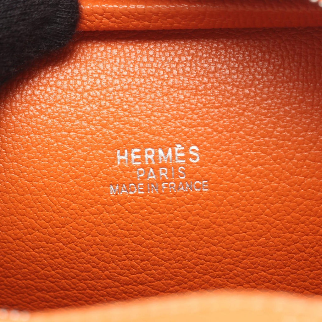 Hermes Handbag Mini Plume 20 Orange Leather Calf — view 4