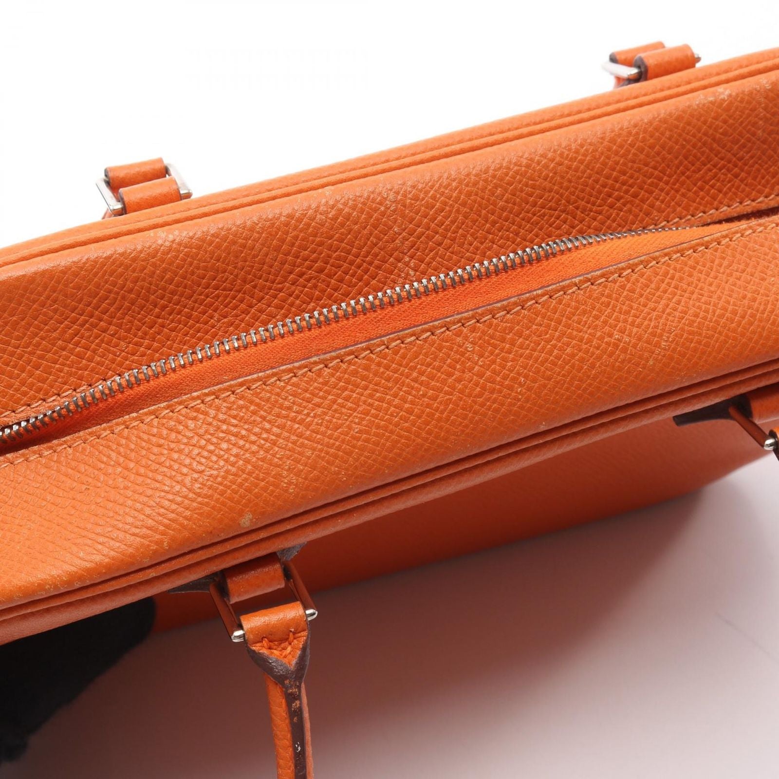 Hermes Handbag Mini Plume 20 Orange Leather Calf — view 9