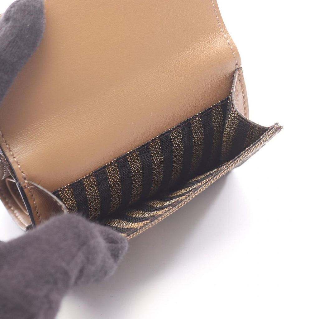 Fendi Trifold Wallet Baguette Zucca Brown Canvas — view 4