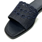 Hermes Sandals Gael Chaine D'ancre Denim Blue — view 7