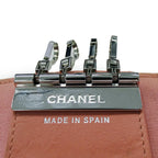 Chanel Key Case Caviar Leather 4 Rows Salmon Pink Silver CC Logo Key Holder — view 6
