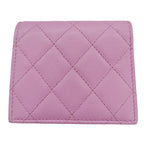 Chanel Wallet Bifold Caviar Leather Quilted Pink Green Gold CC Logo Compact — view 2